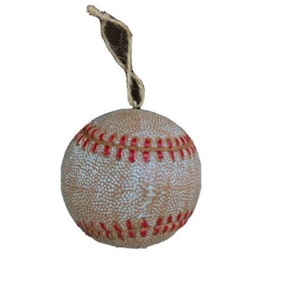 Large Baseball Christmas Ornament Figurine Hand Painted NEW Gift - Picture 2 of 4